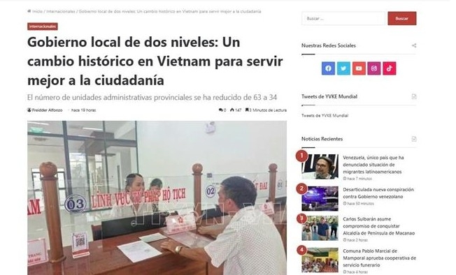Venezuelan media praises Vietnam’s “historic shift for the people”